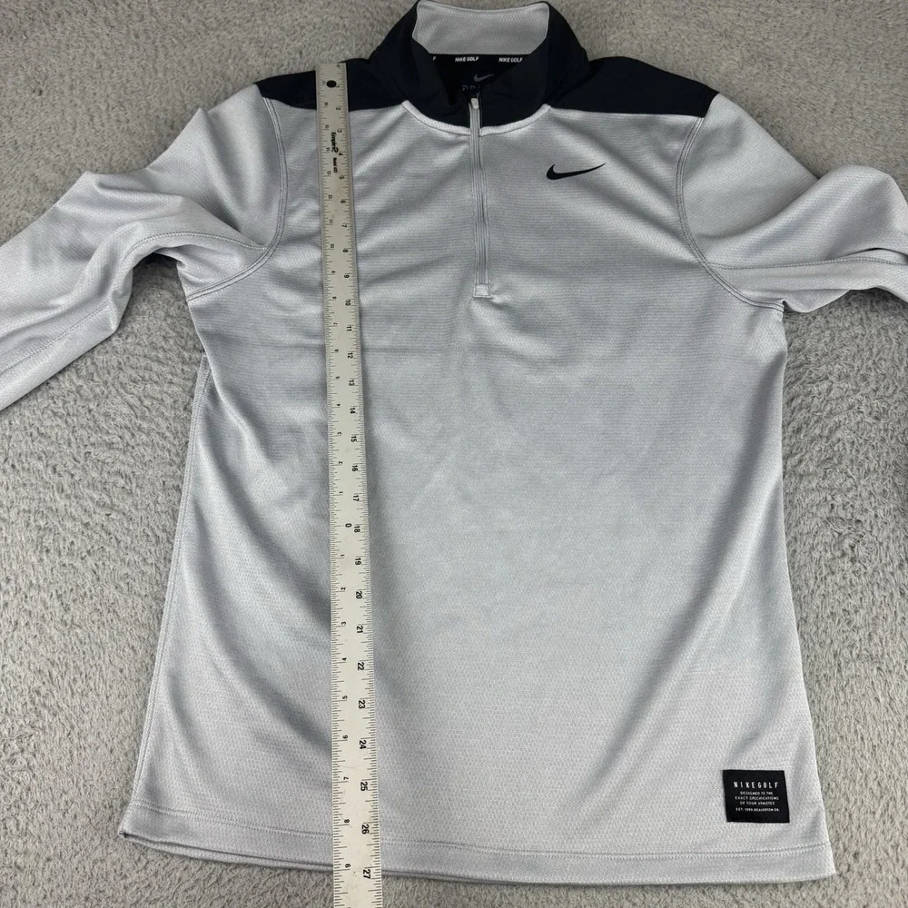 Nike Golf‎ Dri-FIT Quarter Zip Pullover Mens Small Grey Black AH5548-012